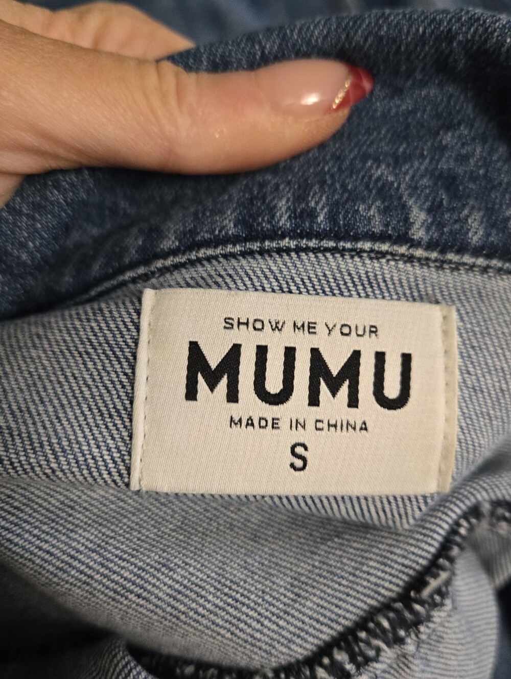 New Show Me Your Mumu Outlaw denim Jean Mini Dress Small - Picture 4 of 4
